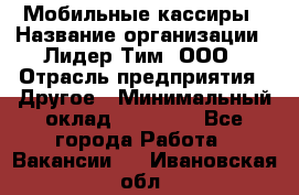 Мобильные кассиры › Название организации ­ Лидер Тим, ООО › Отрасль предприятия ­ Другое › Минимальный оклад ­ 50 000 - Все города Работа » Вакансии   . Ивановская обл.